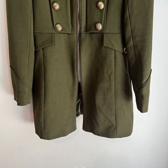 Steve Madden Womens Mid-Length Military Jacket Size SMALL in Army Green - Picture 3 of 13